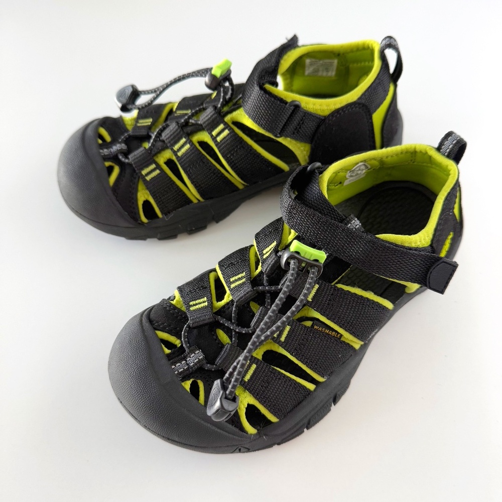 Keen Kids' Newport H2  Black Lime Green size 2